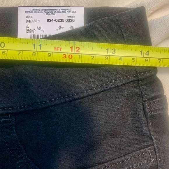 NWT Jeggings 2P St John’s Bay Black Mid-Rise Fitted Elastic Waist Flat Front New - Picture 11 of 13